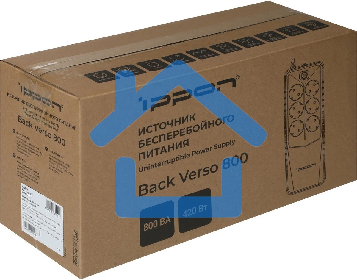 Источник бесперебойного питания Ippon Back Verso 800 черный