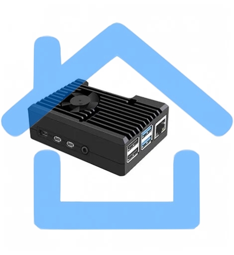 Корпус Qumo Aluminum case with black fan, Raspberry Pi 4, black(RS022)