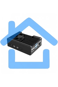 Корпус Qumo Aluminum case with black fan, Raspberry Pi 4, black(RS022)