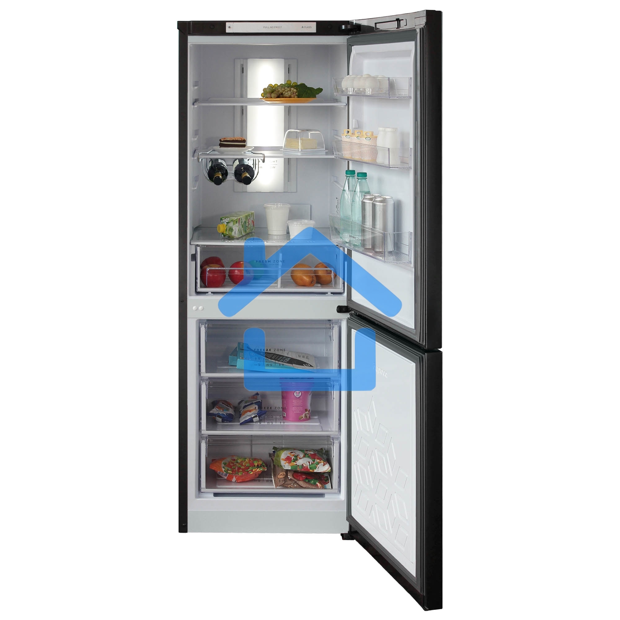 Холодильник Бирюса Б-B920NF черный двухкамерный 210/100 л морозилка снизу, No Frost