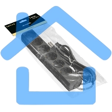 Удлинитель ExeGate ECE-6-3B (EX285831RUS), черный, 3 м, евровилка с заземлением, 6 евророзеток с заземлением, 2200 Вт