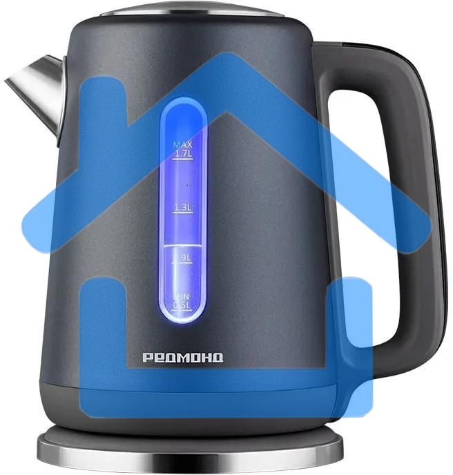 Чайник электрический Redmond KM238 1.7л. 2200Вт серо-голубой корпус: стекло