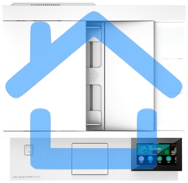 МФУ лазерный HP Color LaserJet Pro MFP 4303dw (5HH65A), A4, цветной, печ. 33 стр/мин., скан. до 44 изобр/мин. (ч/б) 35 изобр/мин. (цвет), 600x600 dpi (печать) 1200x1200 dpi (скан.), USB 2.0, Ethernet (RJ-45), Bluetooth