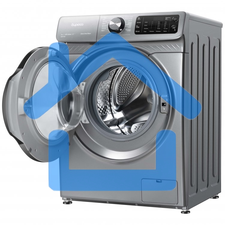 Стиральная машина Бирюса WM-SM814/03 M Металлик, загрузка фронтальная 8 кг, 1200 об/мин, класс А+++