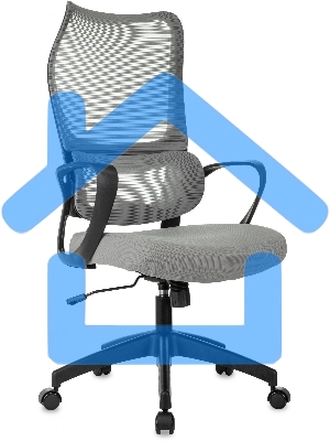 Кресло руководителя Бюрократ Sigma 2 серый, сетка/ткань, крестов. пластик