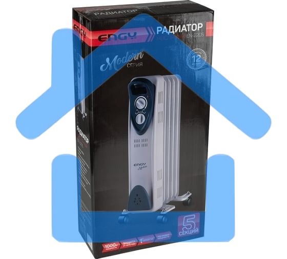 Обогреватель масляный Engy EN-2205 Modern (5 секций) белый, 1000 Вт, 10 м2, термостат