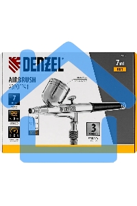 Аэрограф с верхним бачком AB1, 0.2/0.3/0.5 мм, 7 мл, 9 л/мин Denzel