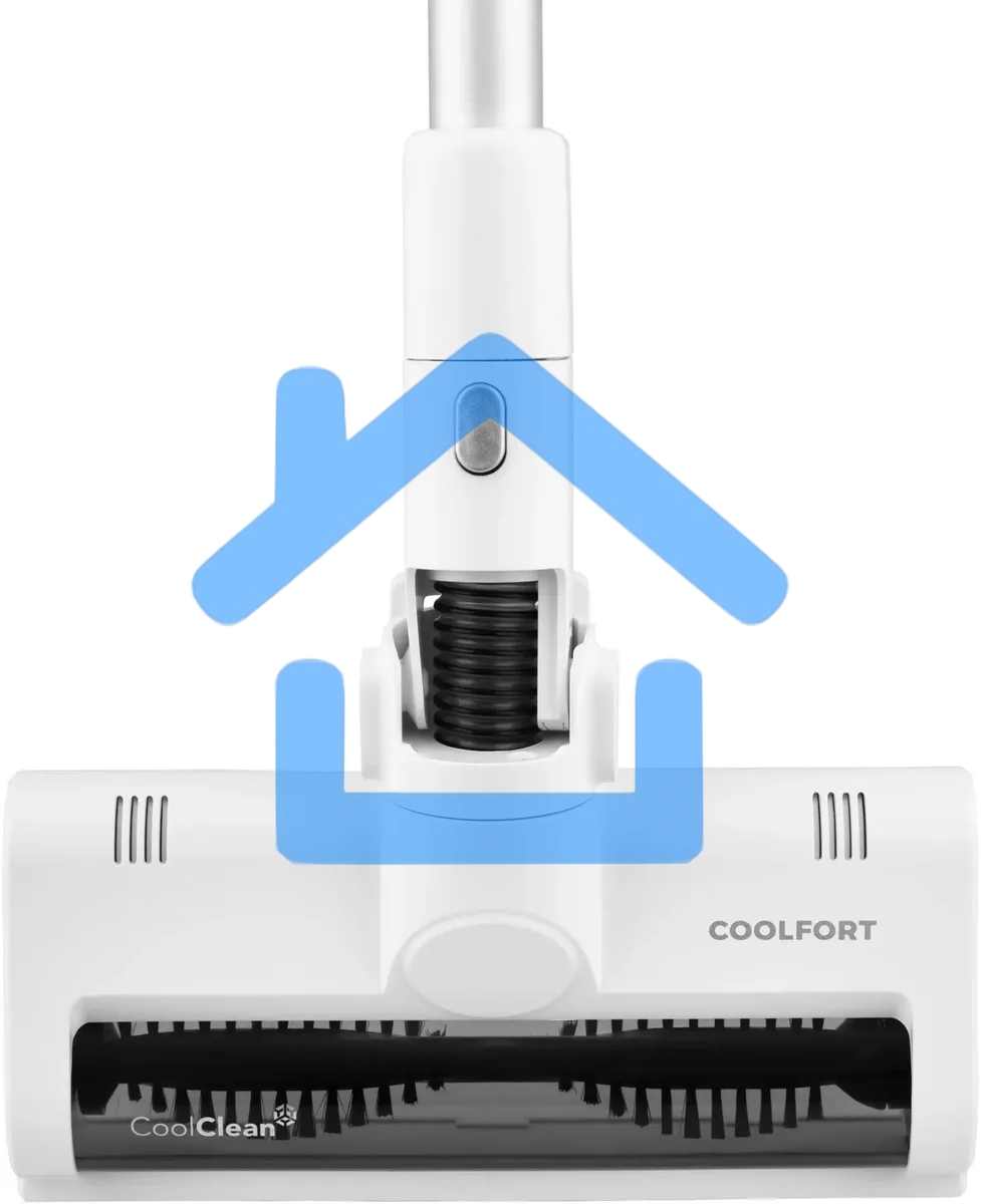 Пылесос вертикальный Coolfort CF-3003 белый, питание от аккумулятора, 260 Вт, уборка сухая, пылесборник 0.5 л, работа от АКБ max 40 мин.