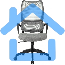 Кресло руководителя Бюрократ Sigma 2 серый, сетка/ткань, крестов. пластик