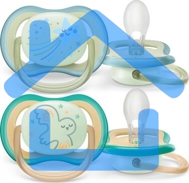 Пустышка Philips Avent ultra air, ночная, звезда/сова, 0-6 мес., 2 шт.