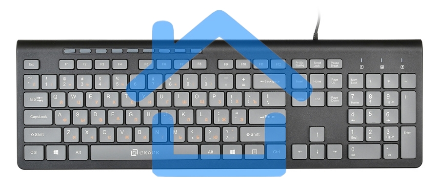 Клавиатура Oklick 480M проводная, USB, черный/серый