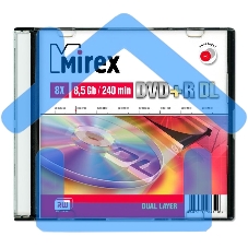 Диск DVD+R Mirex 8.5 Gb, 8x, Slim Case (1), Dual Layer (1/50)