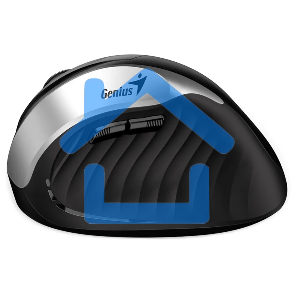 Мышь беспроводная Genius Ergo 8250S серебристый, 1600 dpi, радиоканал, USB, кнопки - 6