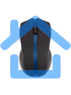 Мышь беспроводная HIPER HOMW-074 черный/синий, 1000 dpi, радиоканал, USB, кнопки - 3