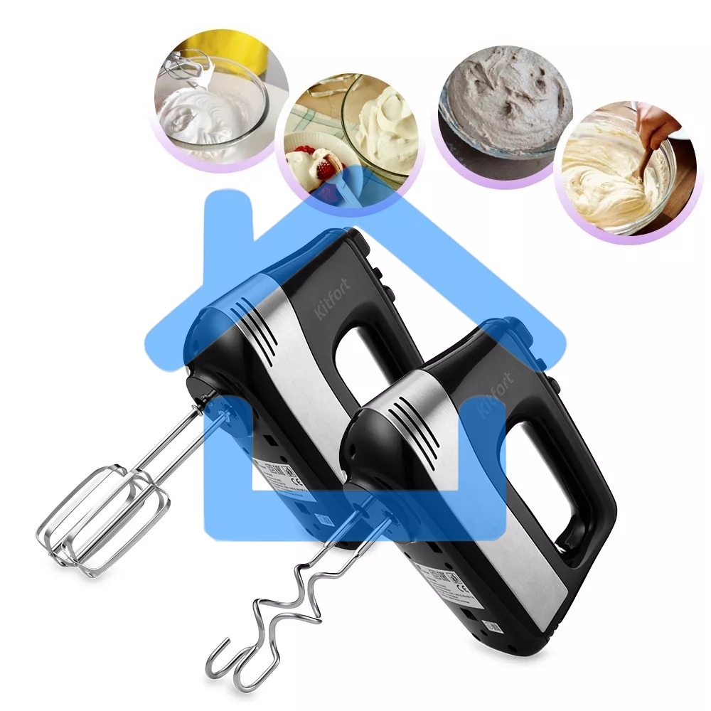 Миксер ручной Kitfort КТ-3072 500 Вт черно-серебристый