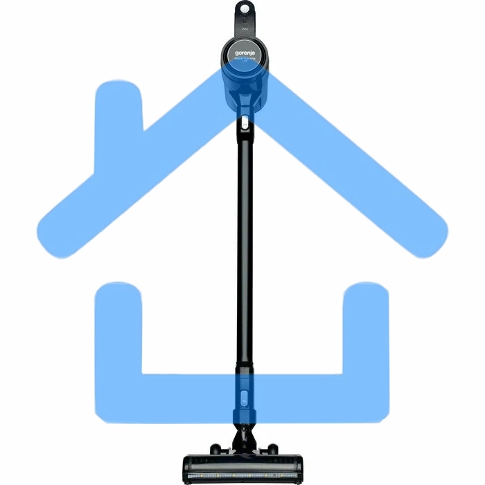 Пылесос вертикальный Gorenje SVC216FMLBKII черный, питание от аккумулятора, 121 Вт, уборка сухая, пылесборник 0.5 л, работа от АКБ max - 45 мин