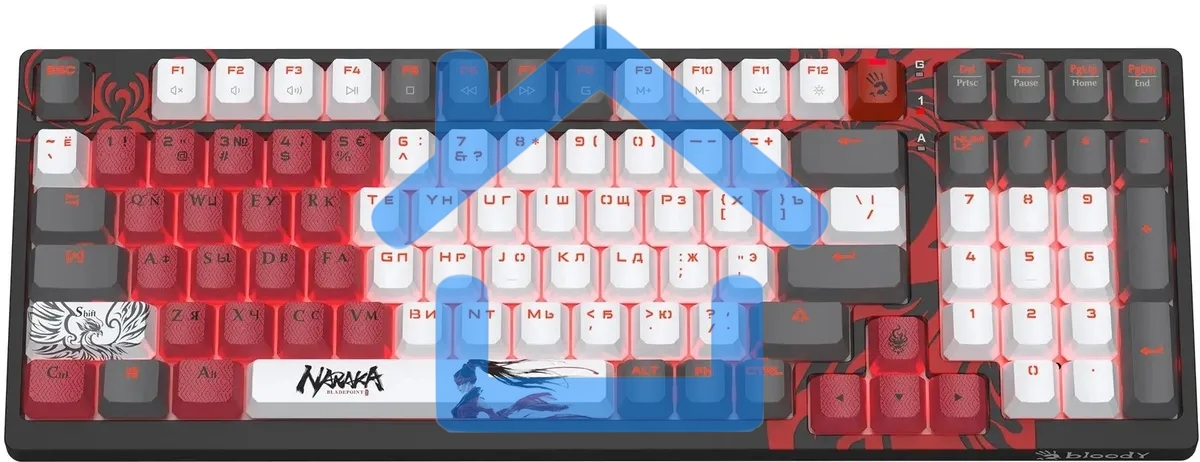 Клавиатура A4Tech Bloody S98 Naraka BLMS Plus механическая черный/красный USB for gamer LED (S98 NARAKA BLMS RED PLUS)