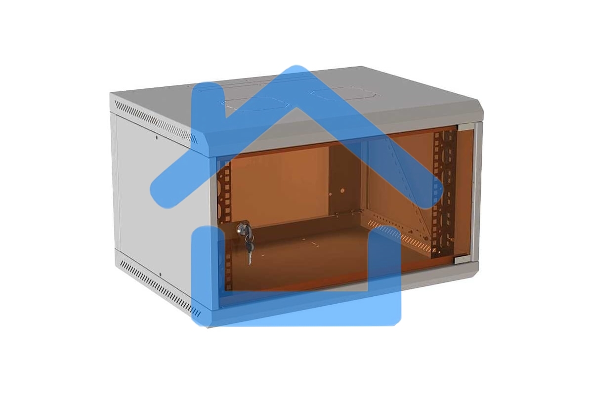 Шкаф коммутационный Suprlan (05-1206) настенный 12U 600x600мм пер.дв.стекл направл.под закл.гайки 70кг RAL 7035 535мм 26.22кг 620мм