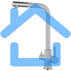 Кухонный смеситель GranFest Quarz GF-Z-5421, Г-образный, кран под фильтрованную воду, серый