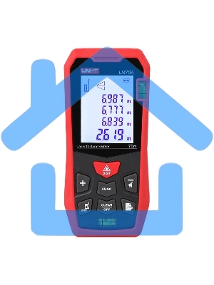 Лазерный дальномер UNI-T LM70A Диапазон расстояний (70 м); Тип дисплея (ЖК); Единицы измерения (м/фут/дюйм); Основа измерения (спереди/сзади);