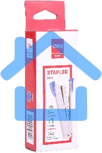 Степлер Deli E0224 Start N10 (15 листов) встроенный антистеплер, ассорти, 50 скоб, коробка