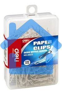Скрепки Deli E0025 металл 29мм (упаковка: 100шт) пластиковая коробка
