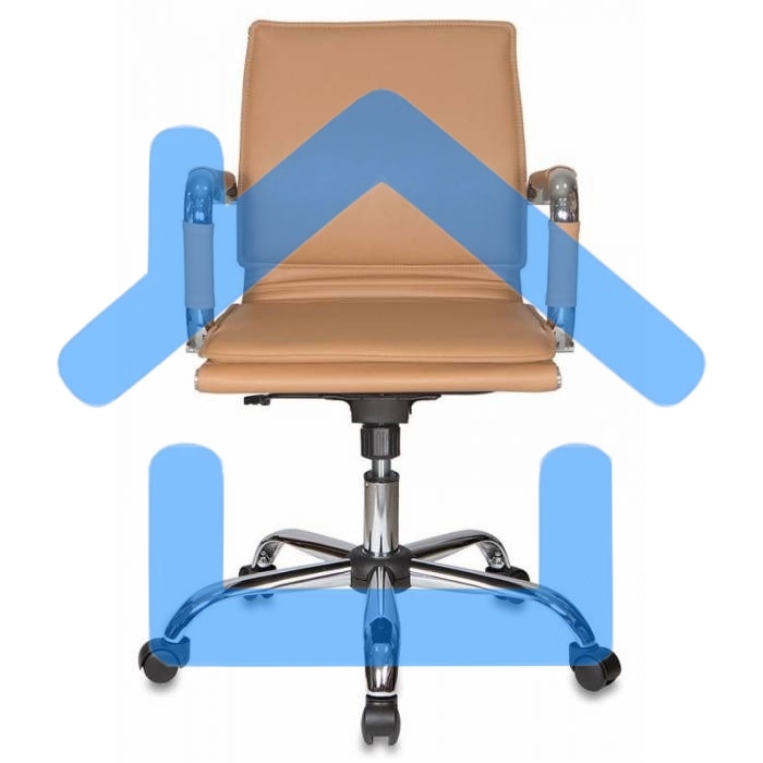 Кресло руководителя Бюрократ CH-993-Low/Camel светло-коричневый, низкая спинка, искусственная кожа, крестовина хромированная