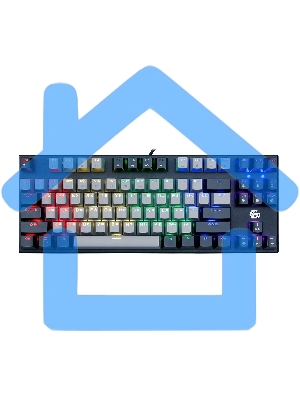 Проводная механическая клавиатура Gembird KB-G600, 87кл, Rainbow, красн.свитчи, 1.8м, черная