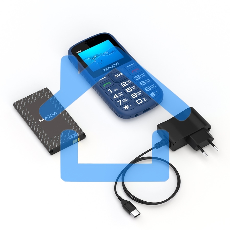 Мобильный телефон Maxvi B201 синий