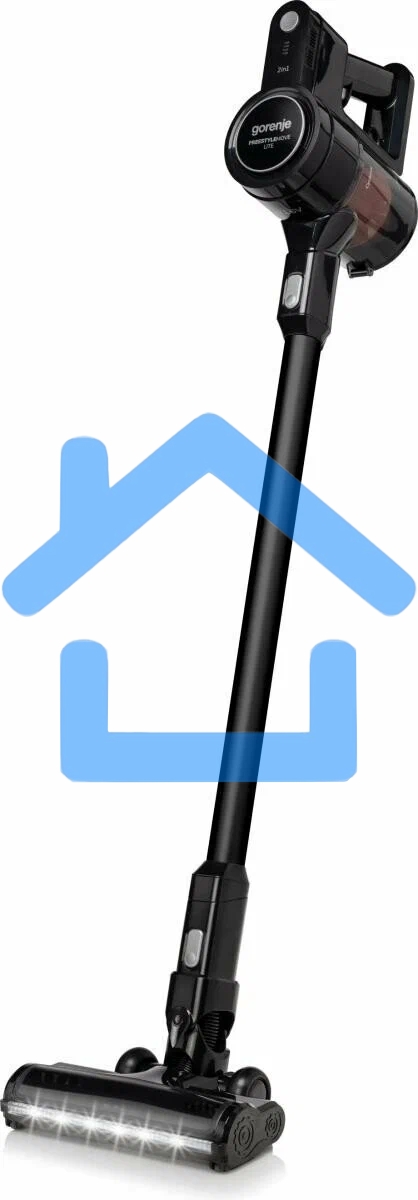 Пылесос вертикальный Gorenje SVC216FMLBKII черный, питание от аккумулятора, 121 Вт, уборка сухая, пылесборник 0.5 л, работа от АКБ max - 45 мин