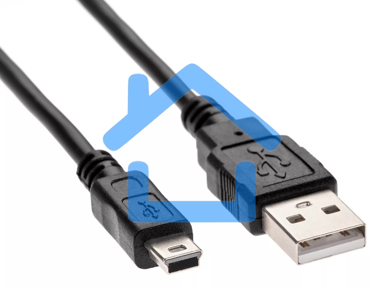 Кабель USB 2.0 A-->mini-B 5P (1.8 м) черный, Telecom<TC6911BK-1.8M>
