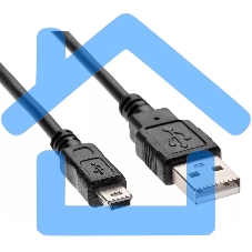 Кабель USB 2.0 A-->mini-B 5P (1.8 м) черный, Telecom<TC6911BK-1.8M>