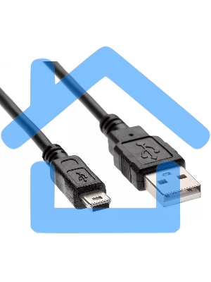 Кабель USB 2.0 A-->mini-B 5P (1.8 м) черный, Telecom<TC6911BK-1.8M>