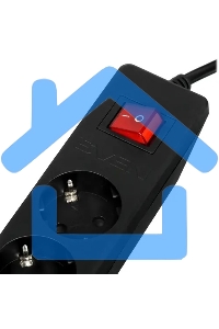 Сетевой фильтр Sven Optima 1,8 м (6 розеток с защитными шторками) черный, цветная коробка