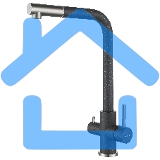 Кухонный смеситель GranFest Quarz GF-Z-5421, Г-образный, кран под фильтрованную воду, темно-серый