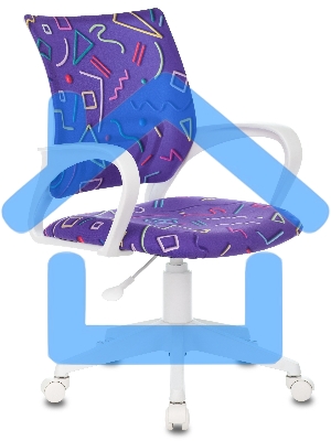 Кресло детское Бюрократ KD-W4 фиолетовый Sticks 08 крестовина пластик белый, пластик белый