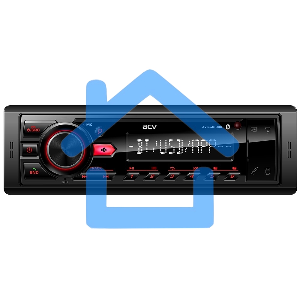 Автомагнитола ACV AVS-401UBR 1DIN 4x50Вт v5.0 AUX 2 (43341)