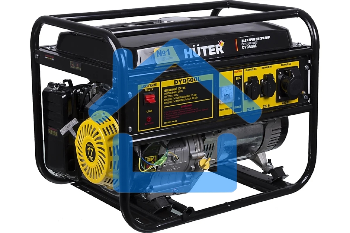 Электрогенератор бензиновый Huter DY9500L, 8 кВт, 91 дБ, 76 кг