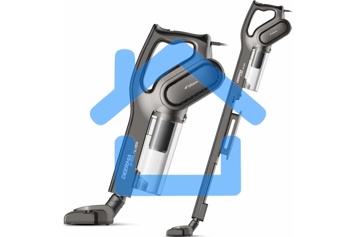 Пылесос вертикальный Deerma DX700S черный, питание от сети, 600 Вт, уборка сухая, пылесборник 0.8 л