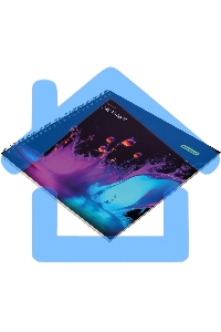 Скетчпад Silwerhof 20л. 190x190мм Неон 4 дизайна, гребень