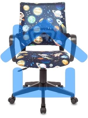 Кресло детское Бюрократ BUROKIDS 1 черный космонавт крестовина пластик