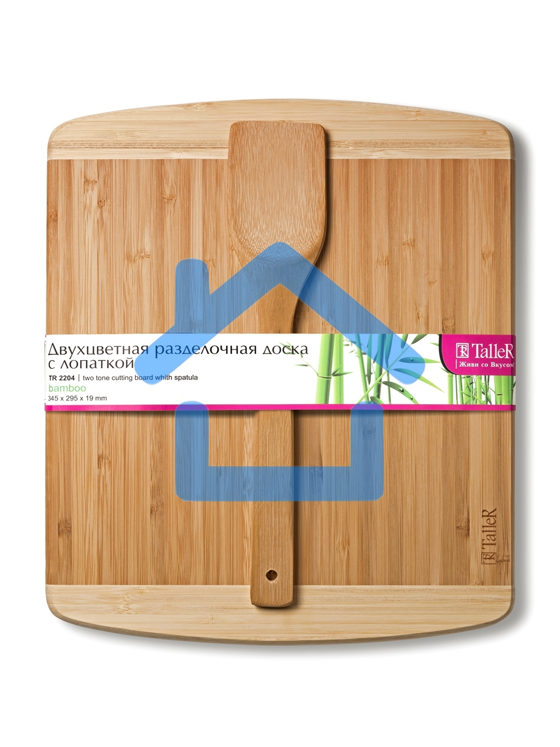 Доска разделочная TalleR TR-52204 с лопаткой, 29,5*34,5*1,9 см + 30,5 см