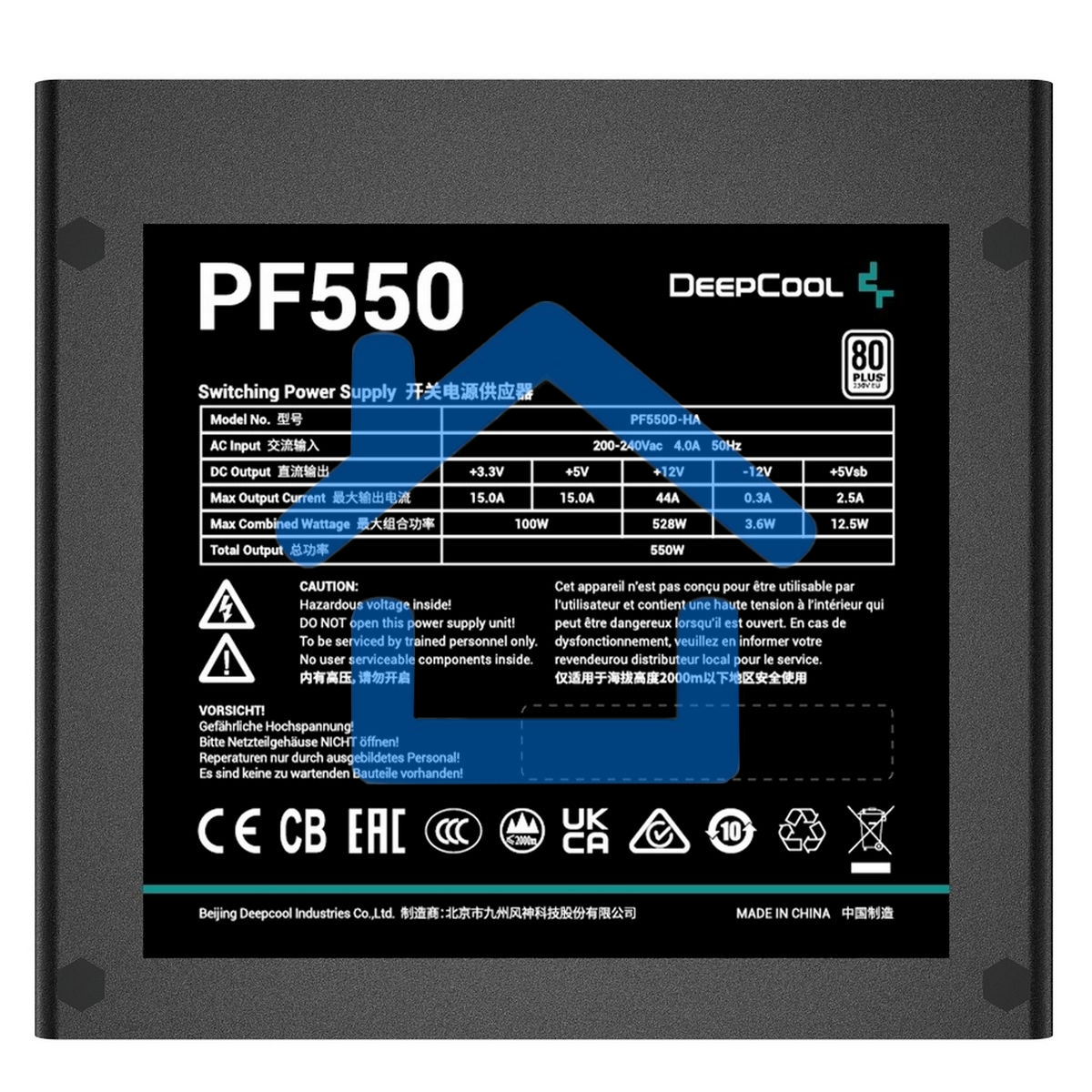 Блок питания Deepcool / GamerStorm PF550, 550Вт, 80 PLUS, 120мм, черный