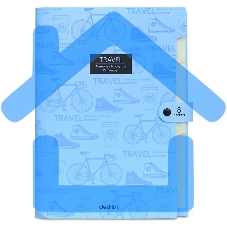 Папка-портфель Deli 5737 на кнопке 8 отделений, A4, пластик, ассорти