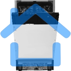 Встраиваемая посудомоечная машина Hyundai HBD 473, черный, 44.8 см, 10 компл., 49 дБ, класс A++