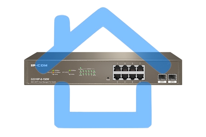 Коммутатор IP-COM G3310P-8-150W PoE с облачным управлением 8GE+2SFP