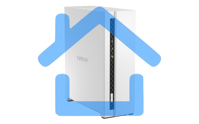 Сетевое хранилище SMB QNAP TS-133 NAS 1 HDD tray. ARM 4-core Cortex-A55 1.8GHz, ram 2 Gb (max), 1x1GbE, 1xUSB 2.0 port,1xUSB 3.2 Gen 1