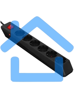 Сетевой фильтр Sven Optima 1,8 м (6 розеток с защитными шторками) черный, цветная коробка