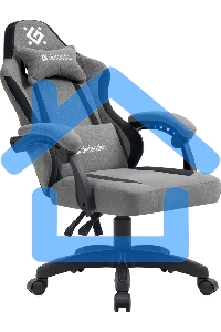 Кресло игровое Defender Lumen на колесиках, ткань, серый/черный