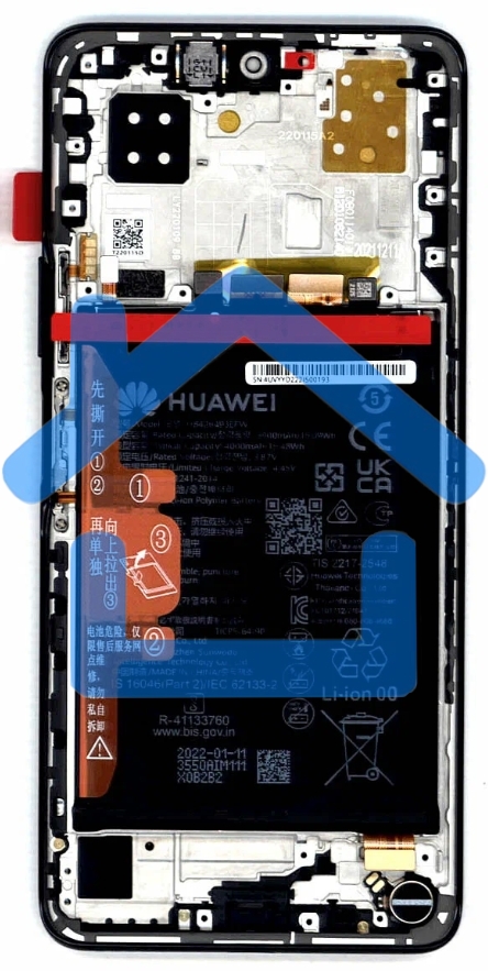 Дисплей для Huawei Nova 9 SE в сборе с тачскрином, панелью и аккумулятором (SP 02354UWB), синий
